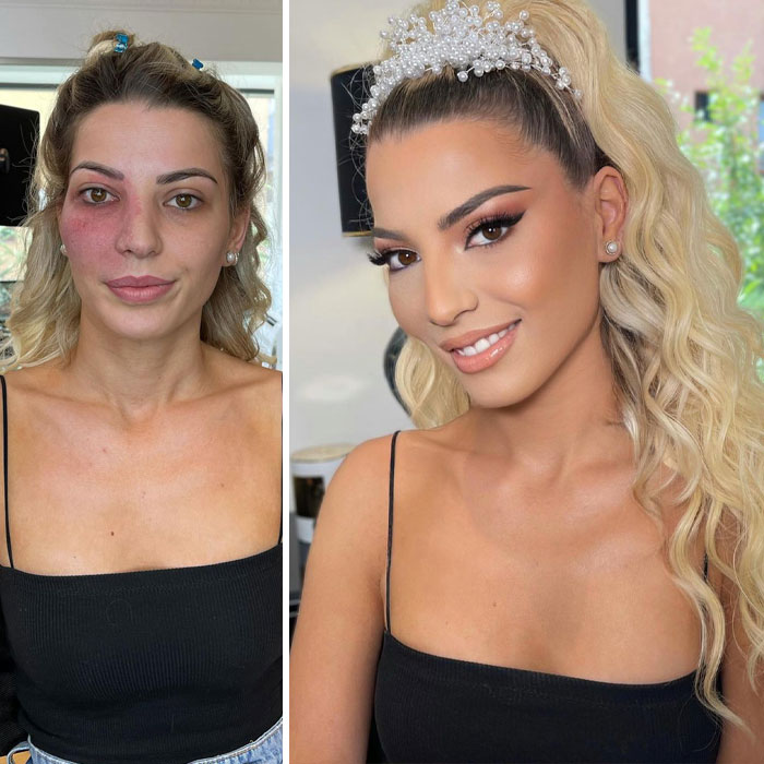 Woman in bridal makeup