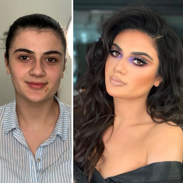 Woman in bridal makeup