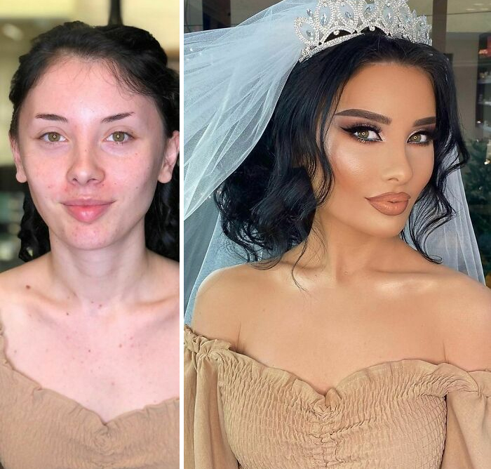 Woman in bridal makeup
