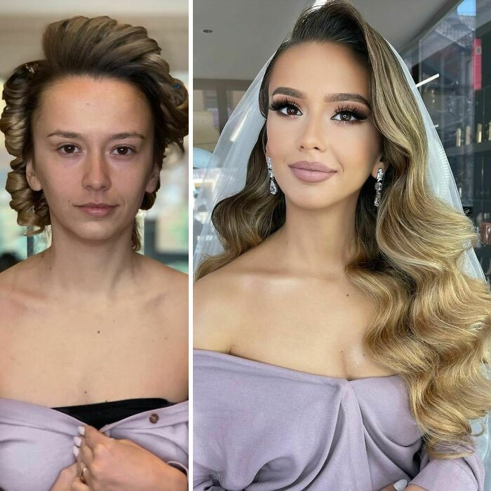 Woman in bridal makeup