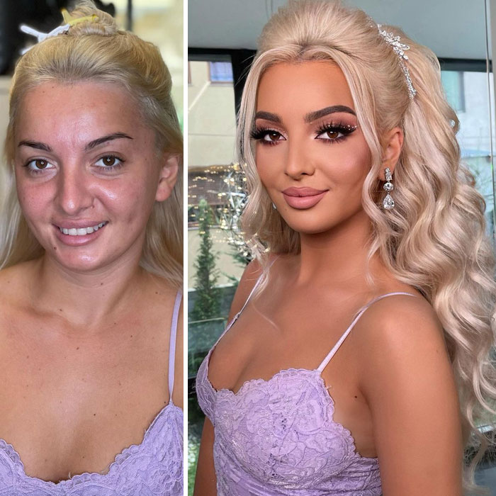 Woman in bridal makeup