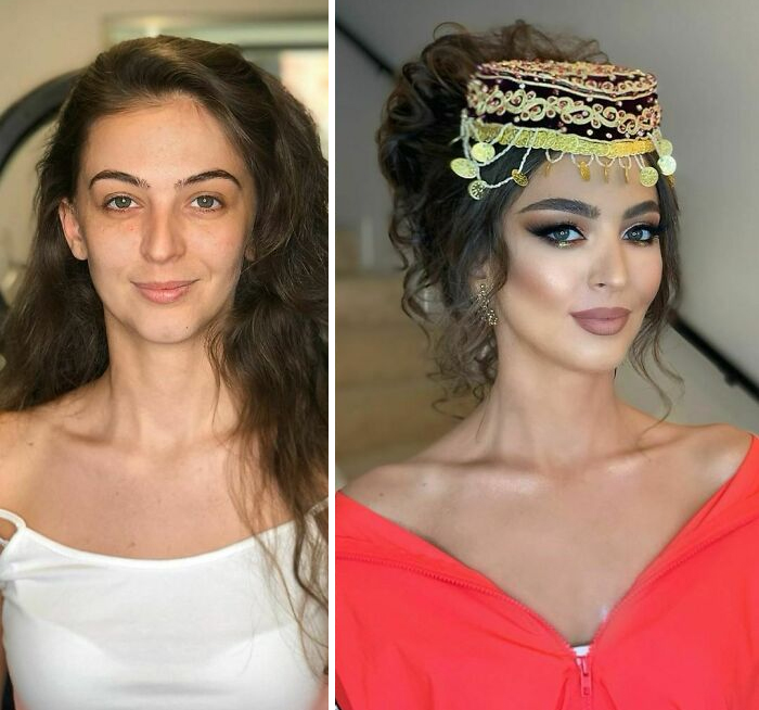 Woman in bridal makeup