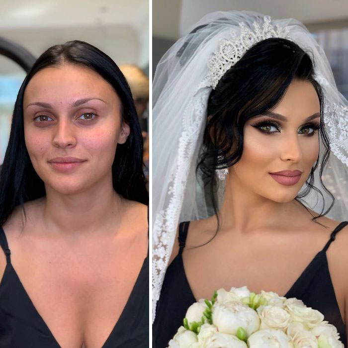 Woman in bridal makeup