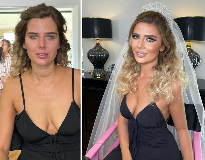 Woman in bridal makeup