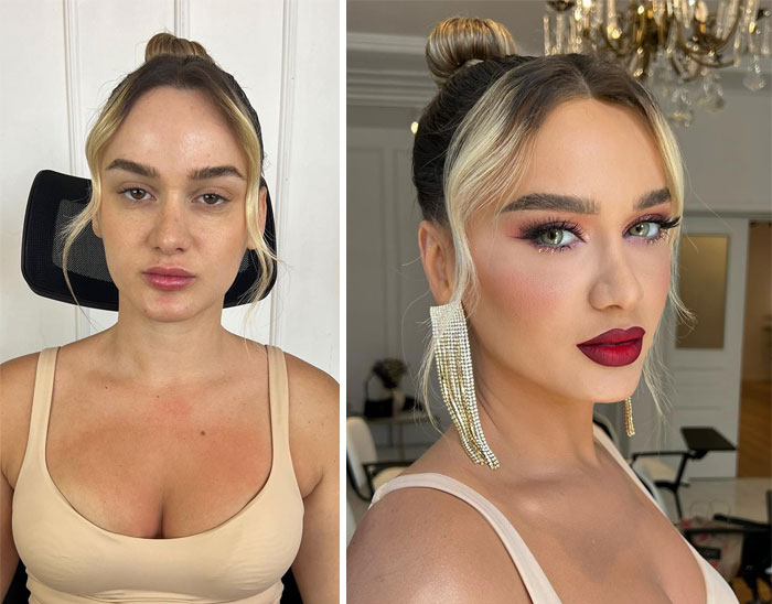 Woman in bridal makeup