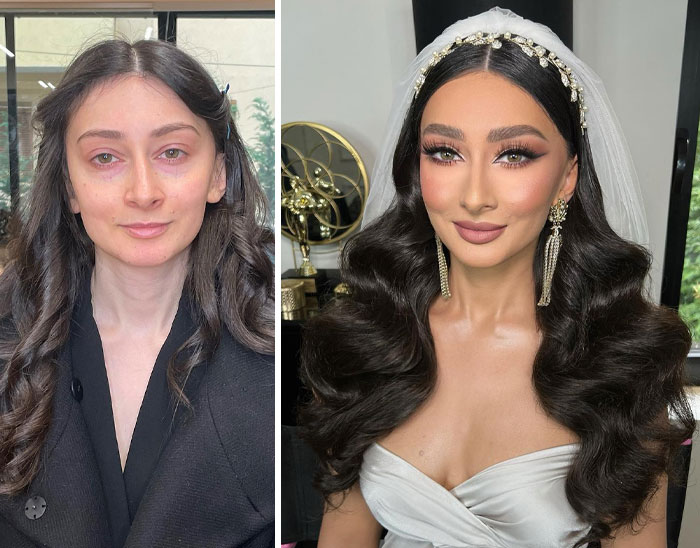Woman in bridal makeup
