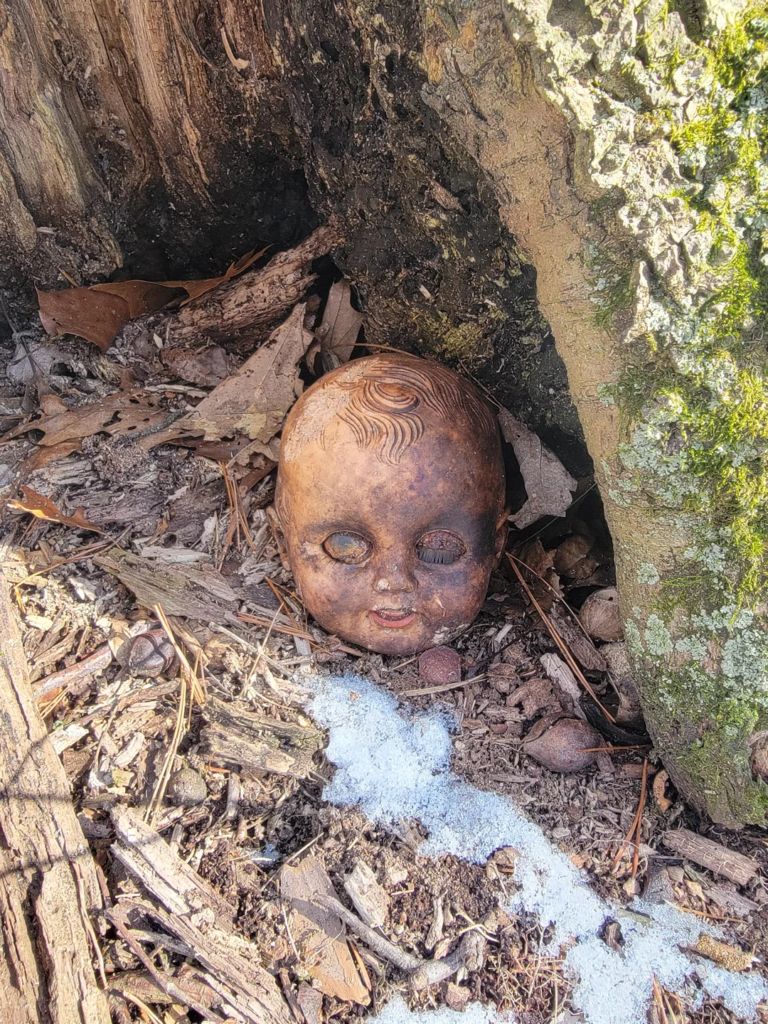 The Creepy Doll's Head in the Forest
