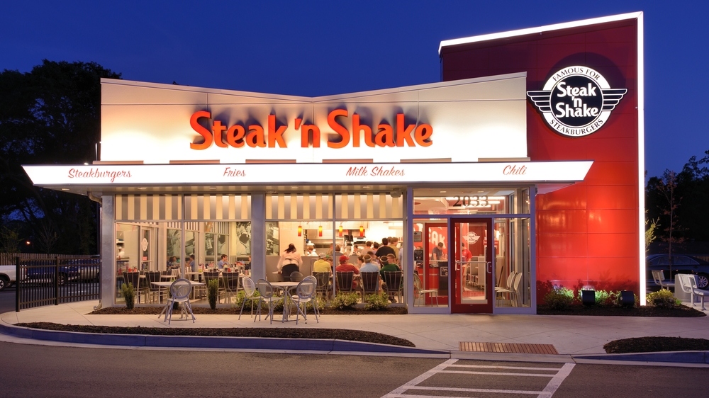 ATHENS, GEORGIA - APRIL 23: Exterior of Steak 'n Shake April 23, 2013 in Athens, GA. Founded in 1934, the chain diner currently has over 400 locations and announced plans for international expansion.
