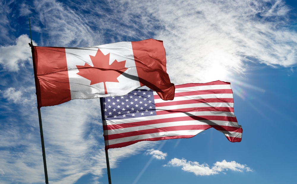 Usa And Canada Flags weaving
