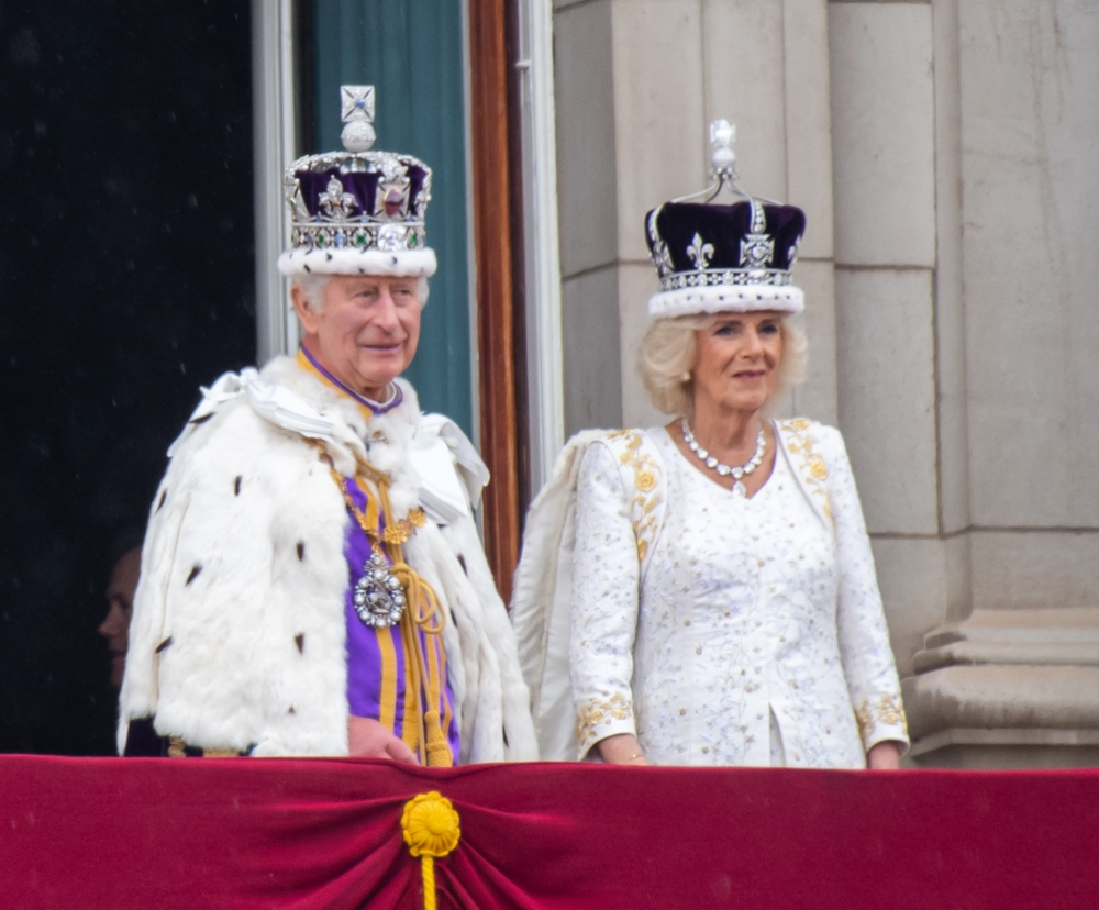 London, UK. 6th May 2023. King Charles III and Queen Camilla and other Royal Family Members on the Buckingham Palace balcony during the Coronation of King Charles III and Queen Camilla
