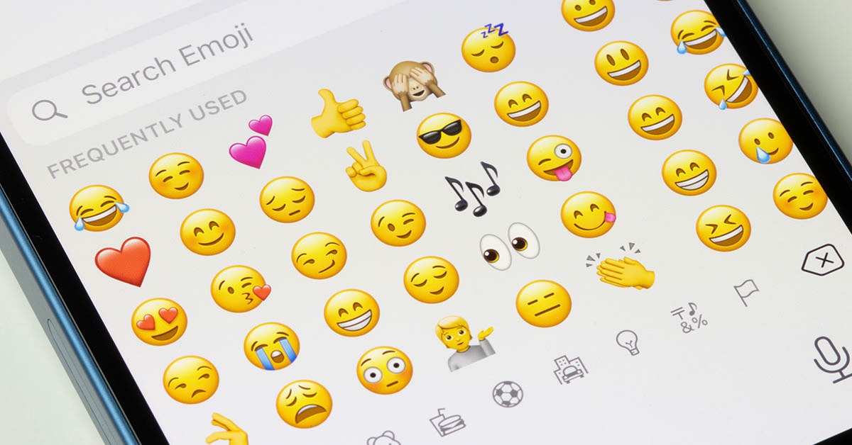 various emojis on smartphone screen