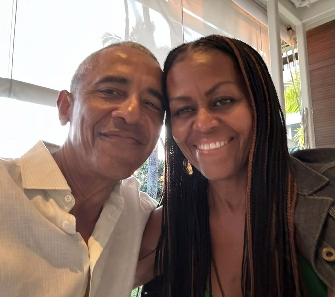 Michelle and Barack Obama February 2025