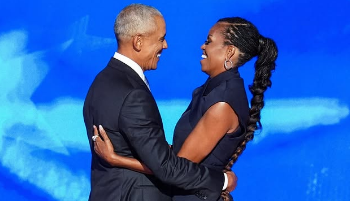 Michelle and Barack Obama in Chicago, Illinois
