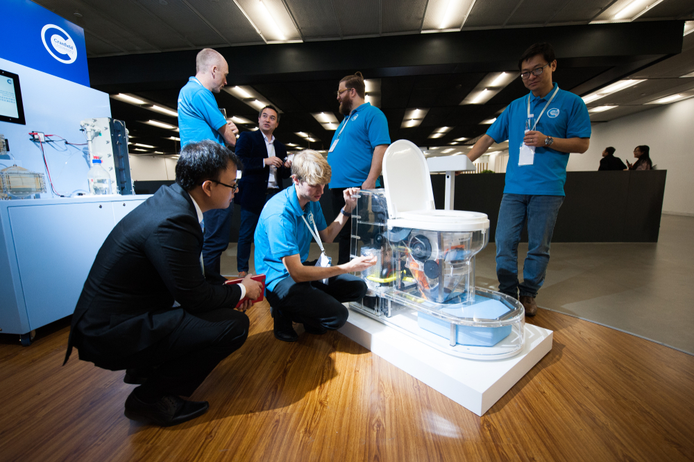 Beijing, China - November 8, 2018: Environment-friendly toilets shown on Reinvented Toilet Expo by Bill & Melinda Gates Foundation, in Beijing, China, on November 8, 2018.