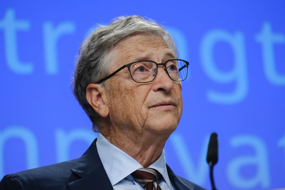 Former Microsoft CEO, Bill Gates during the launch of a new funding partnership to eradicate polio signing ceremony in Brussels, Belgium on October 11, 2023.