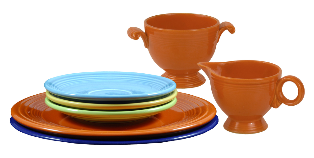 vintage fiesta-ware on a white background