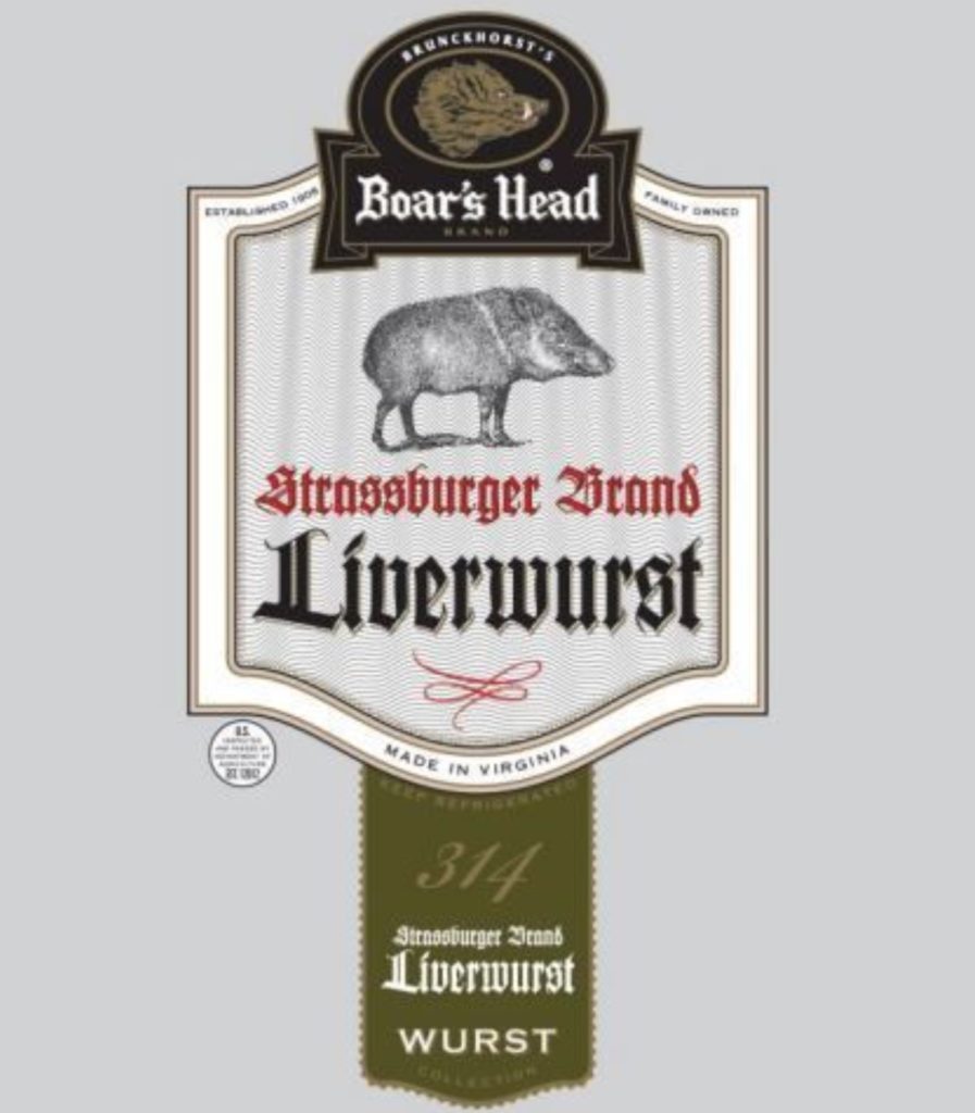 Boar's Head liverwurst package label