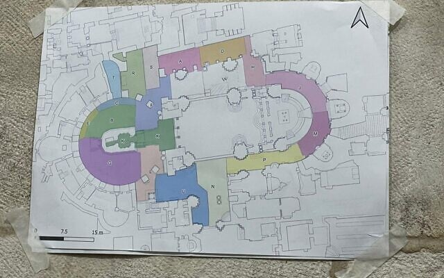 Plan of excavation areas in the Holy Sepulchre.
