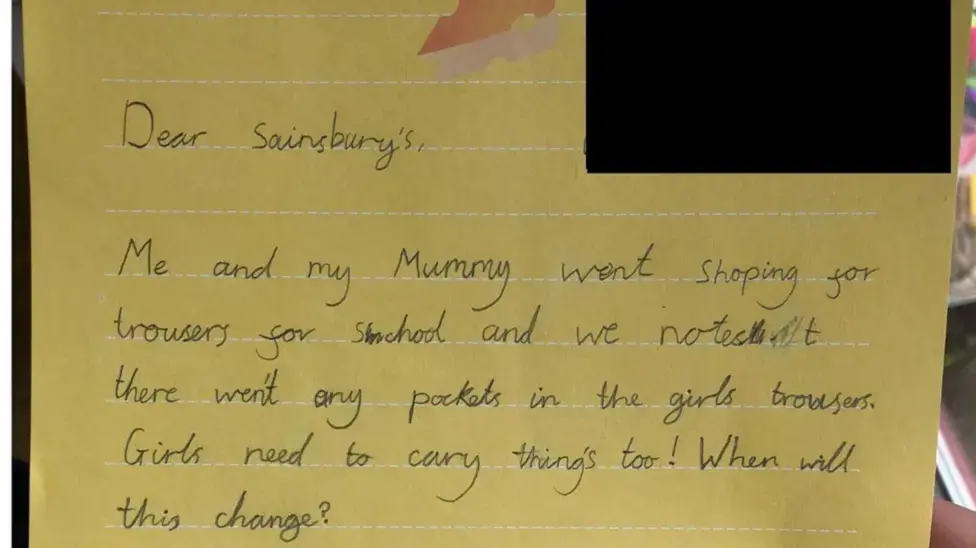 Georgia wrote a letter to Sainsbury's about girls' pants... and they replied
