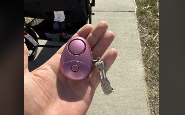 a personal safety alarm—a small, portable device designed to emit an extremely loud noise when activated