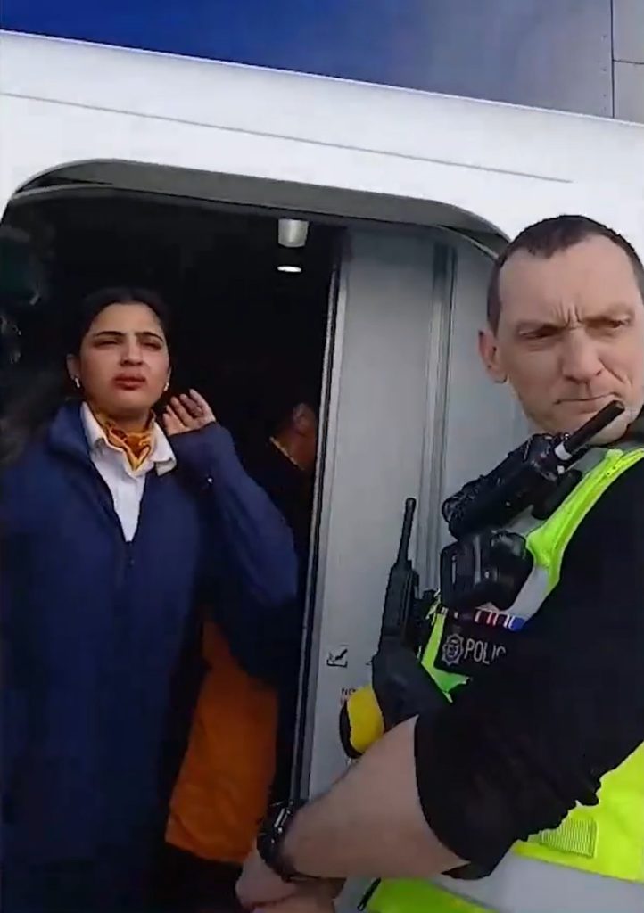 Stewardess and Police on plane