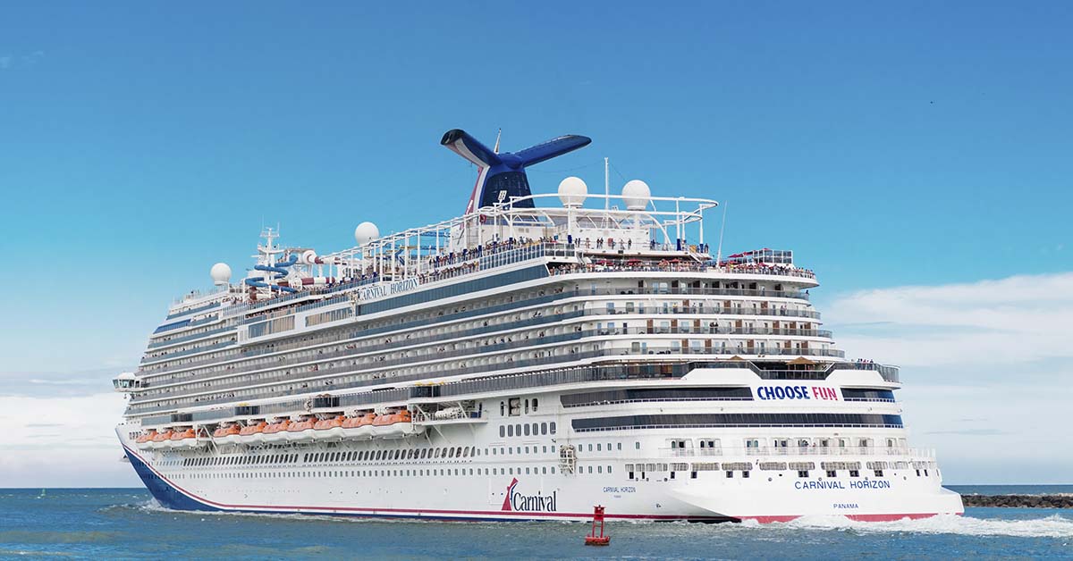 Cruise ship at sea