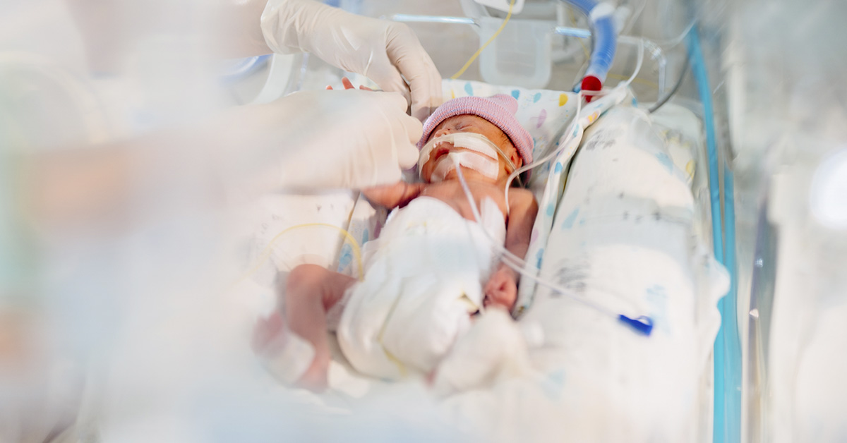 newborn baby in hospital setting