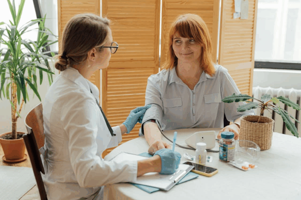 A Doctor Checking a Patient's Blood Pressure