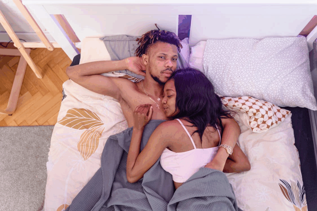 A Couple Lying on the Bed