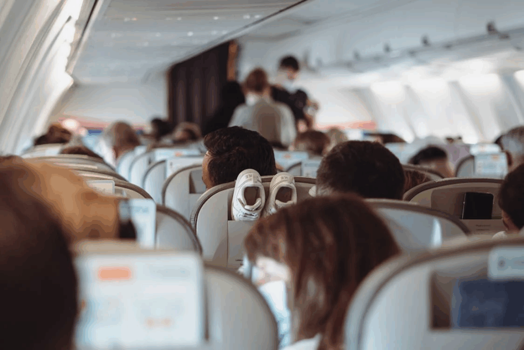 People Travelling in an Airplane