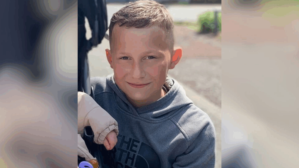 Layton Carr, 14 years old, seen smiling for a photo