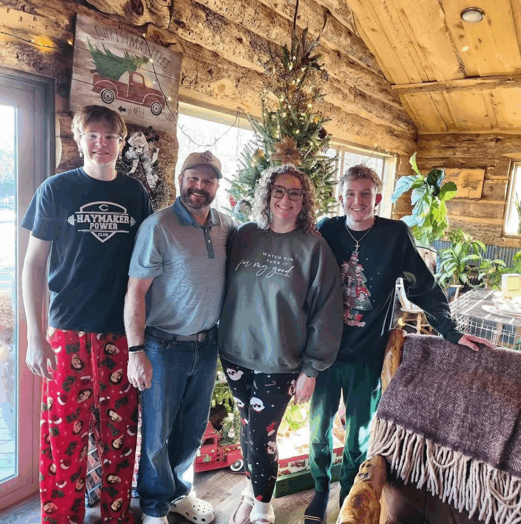 Jeremy Koch, 42; Bailey Koch, 41; and their two teenage sons, Hudson, 18, and Asher, 16