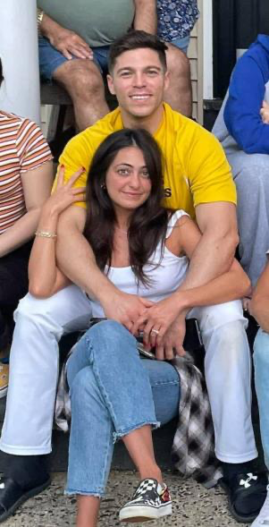 Nick Galante and Samantha Egues together in happier times before their marriage publicly collapsed at the New Jersey firefighter's birthday celebration that became internet sensation.