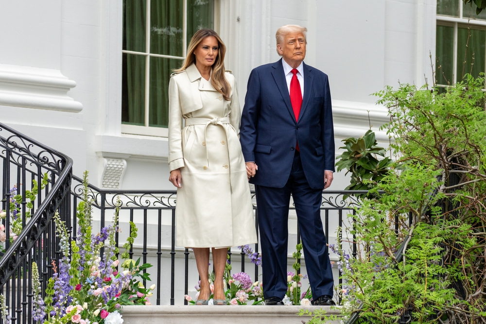Washington Dc, United States, April 21 2025, President Donald Trump and First Lady Melania Trump host the 2025 Easter Egg Roll