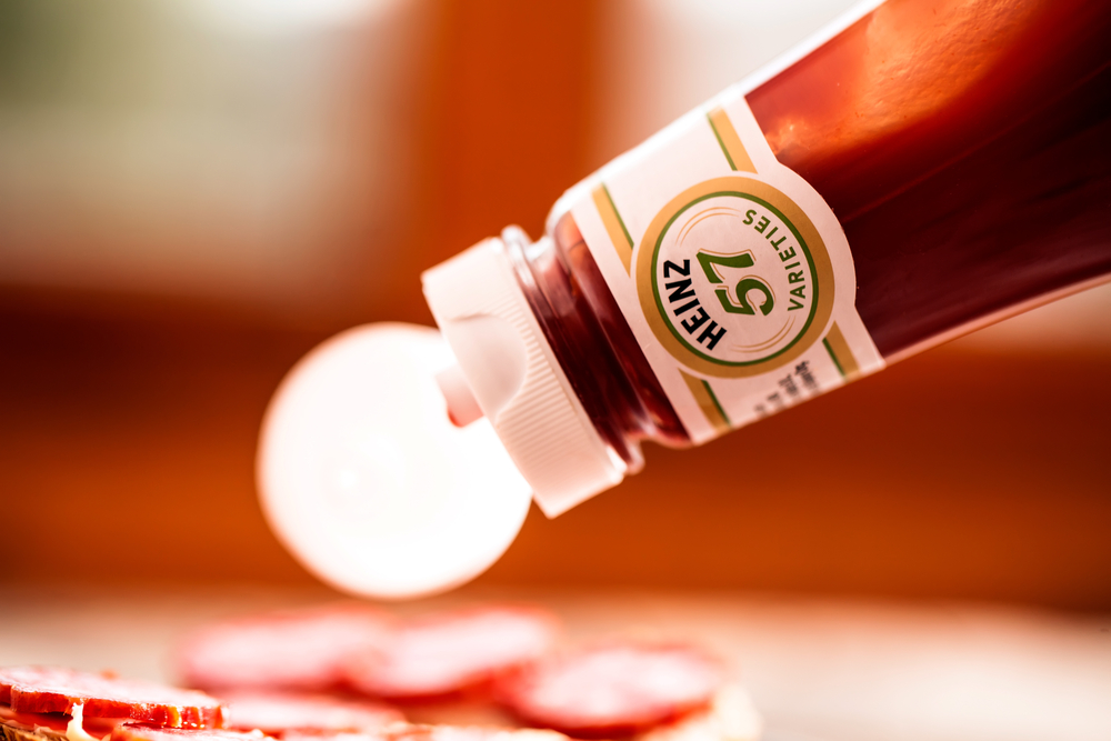 DORKOVO, BULGARIA - NOVEMBE:R 13, 2017: Heinz Ketchup Bottle macro view