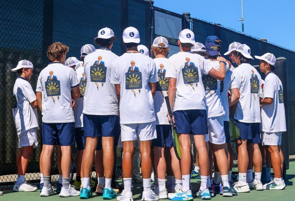 group of tennis players on court