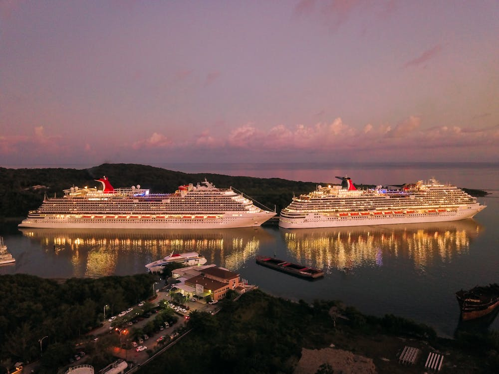 Two Cruise Ships at harbor