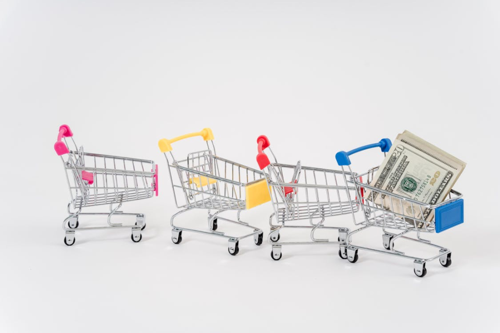Assorted Colored Mini Shopping Carts