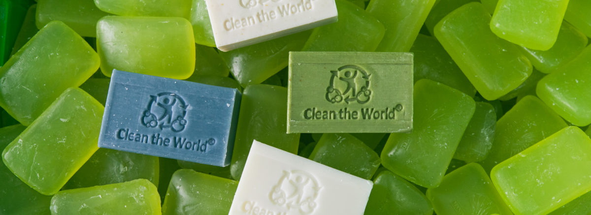 Bars of soap from company Clean the World, who use donated soap scraps to produce new bars of soap. 