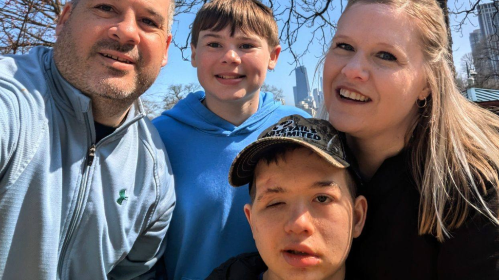 Now back home, Brett continues his recovery