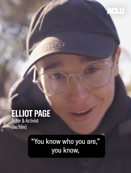 In a heartfelt message shared with the American Civil Liberties Union, Page revealed the advice he wishes he could have given his younger self