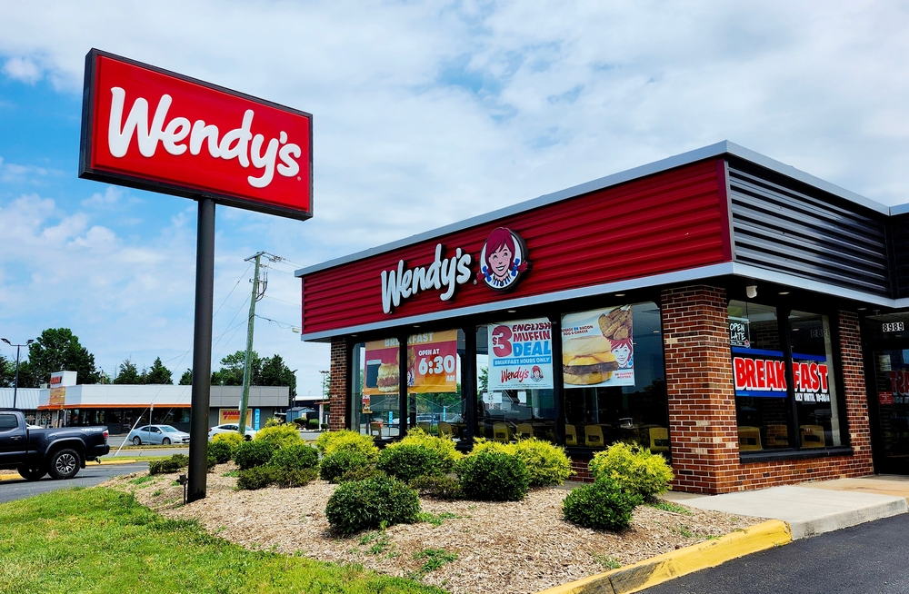 Wendy's fast food restaurant exterior, Manassas, VA, USA, June 28, 2024	