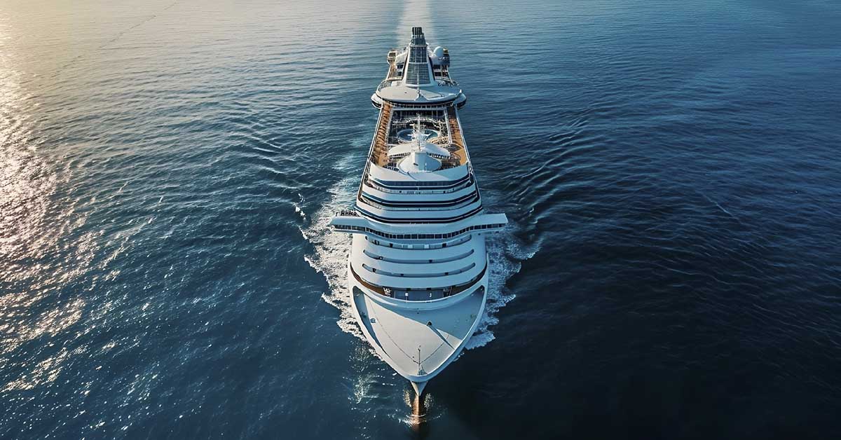 Cruise ship at sea