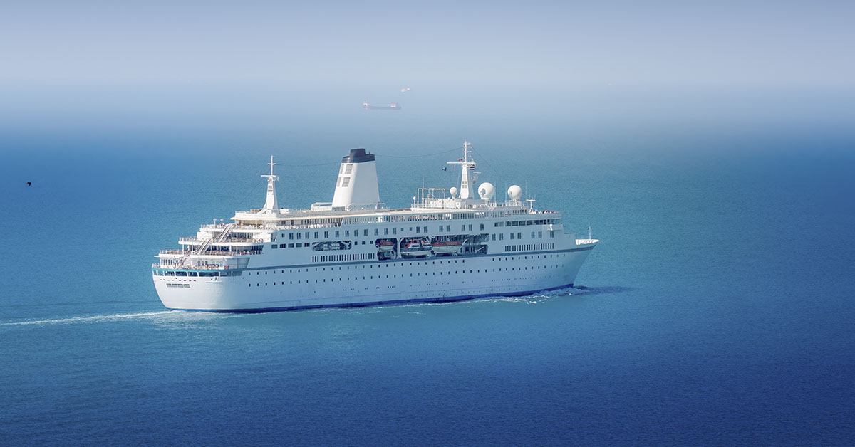 Cruise ship at sea