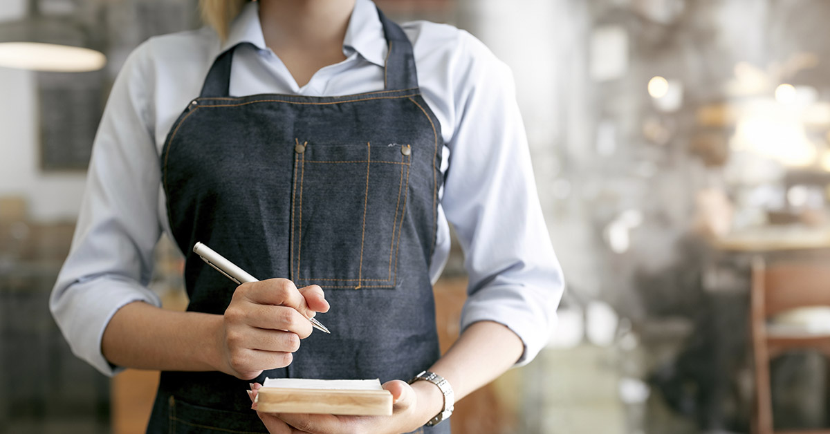 waitress taking an order