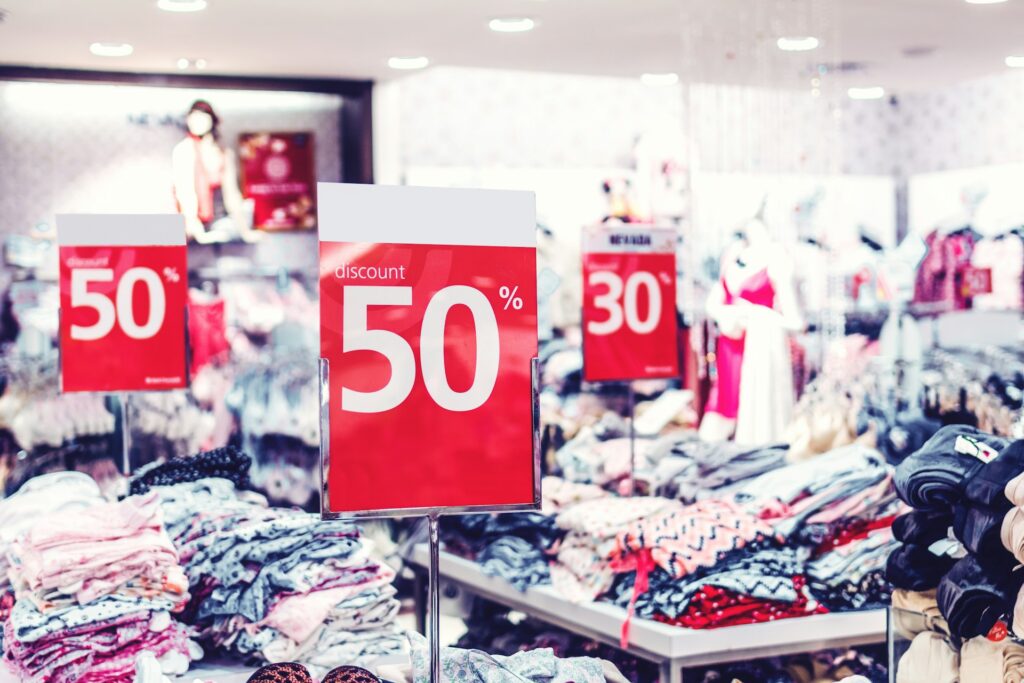 50% discount sign
