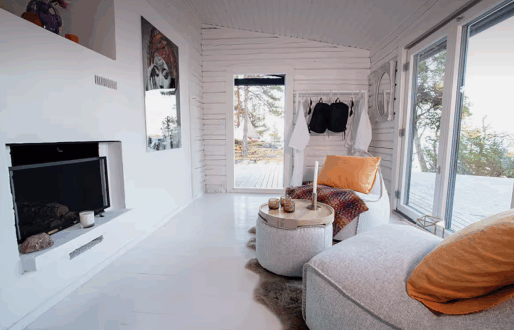 white modern cabin