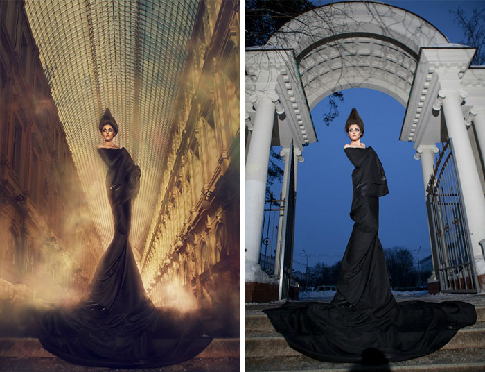 model posing under archway