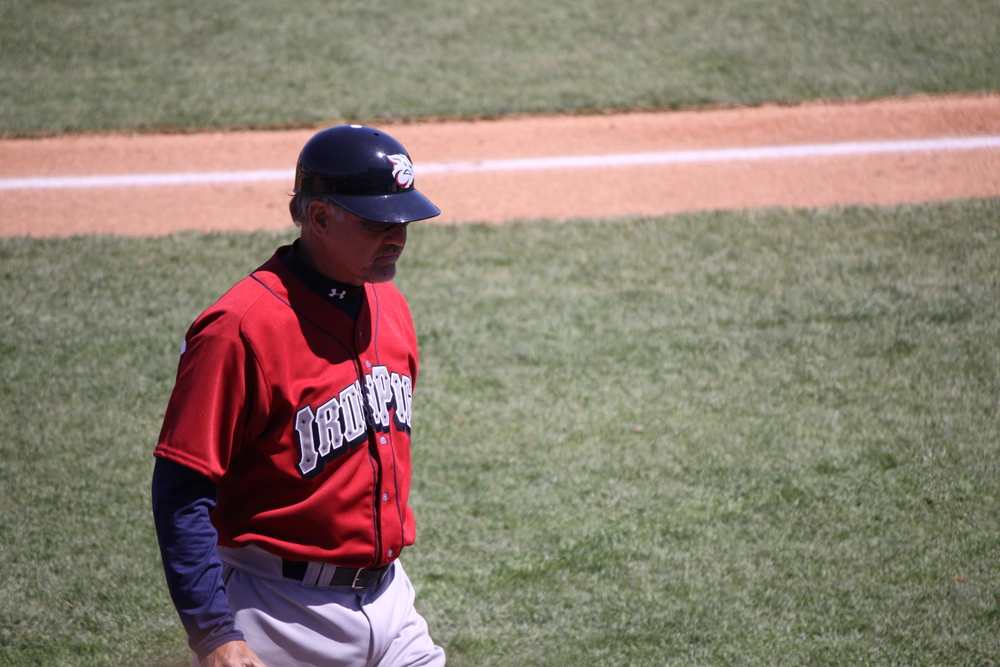 ALLENTOWN, PA - APRIL 29: Lehigh Valley Ironpigs' manager Ryne Sandberg leaves the field during a game against Scranton Wilkes Barre Yankees the at Coca-Cola Field on April 29, 2012 in Allentown, PA.