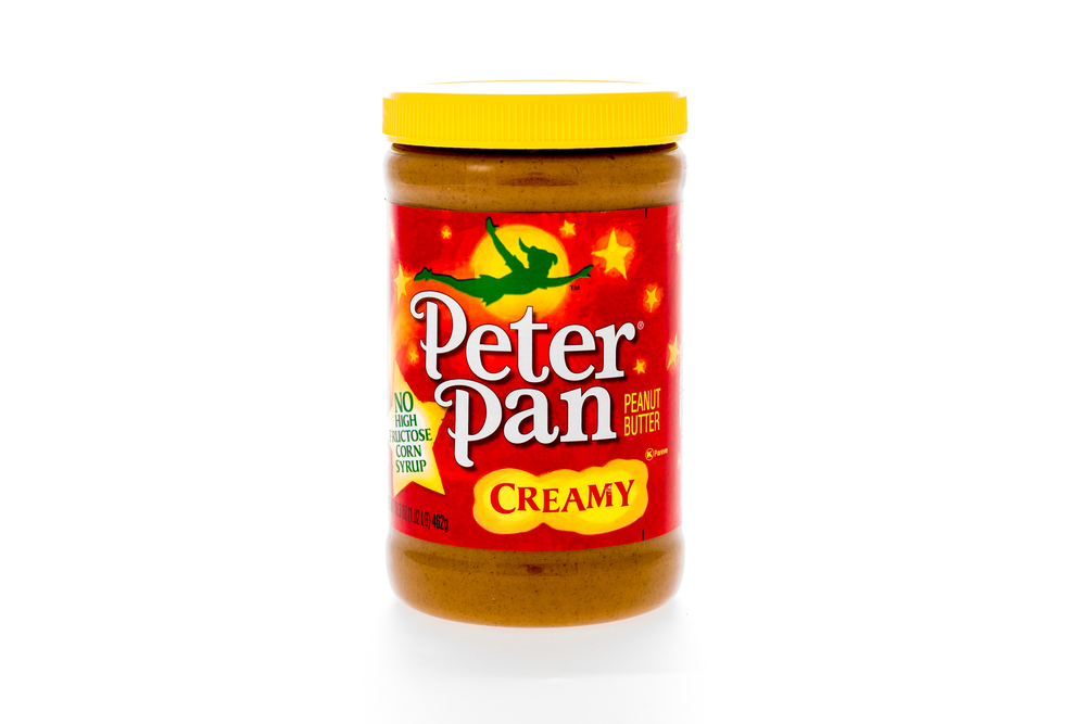 Winneconne, WI - 8 February 2015:  Jar of Peter Pan Creamy peanut butter.